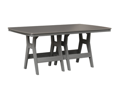 Berlin Gardens Harbor 44" x 72" Rectangular Table in Driftwood Gray, Hammered Stainless top