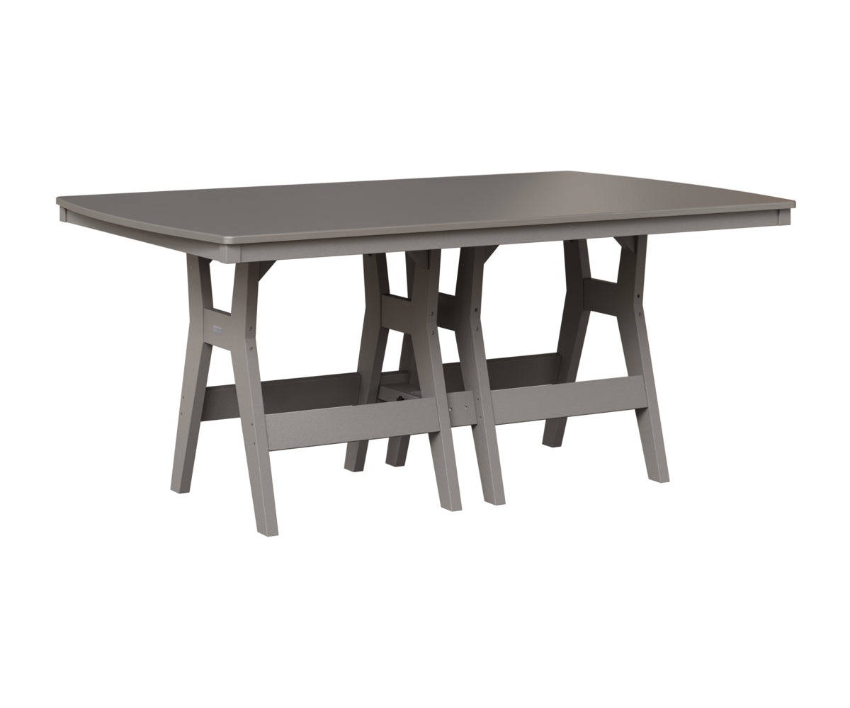 Berlin Gardens Harbor 44" x 72" Rectangular Table in Light Gray, Hammered Stainless top