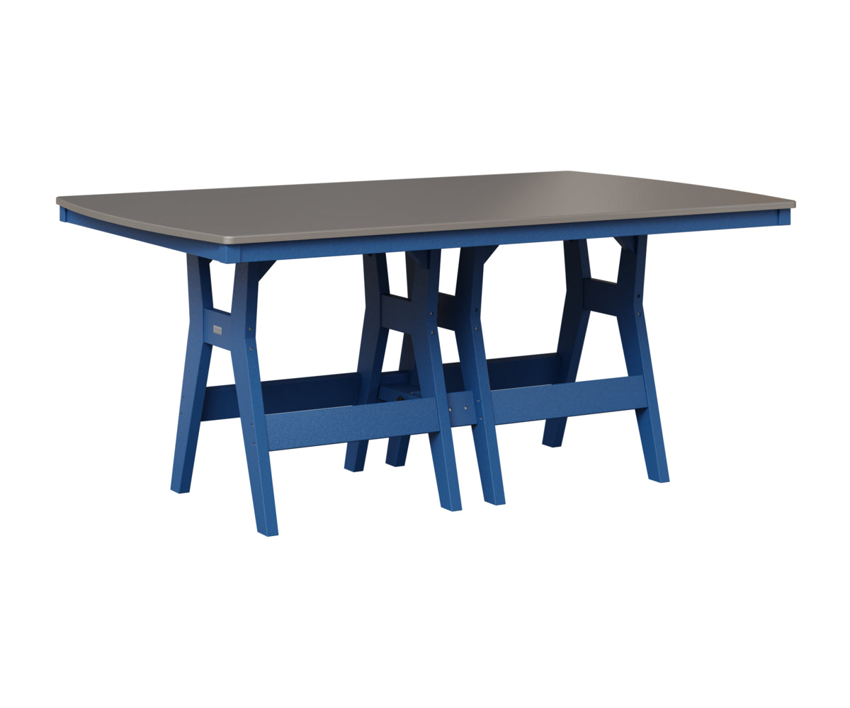 Berlin Gardens Harbor 44" x 72" Rectangular Table in Pacific Blue, Hammered Stainless top
