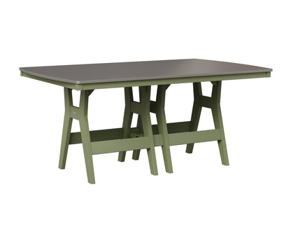 Berlin Gardens Harbor 44" x 72" Rectangular Table in Sage, Hammered Stainless top