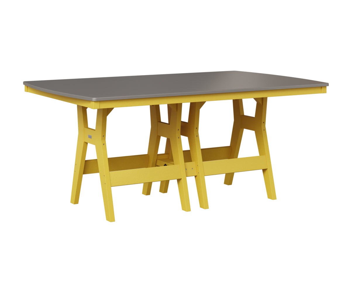 Berlin Gardens Harbor 44" x 72" Rectangular Table in Sunburst Yellow, Hammered Stainless top