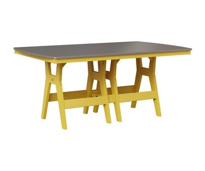 Berlin Gardens Harbor 44" x 72" Rectangular Table in Sunburst Yellow, Hammered Stainless top