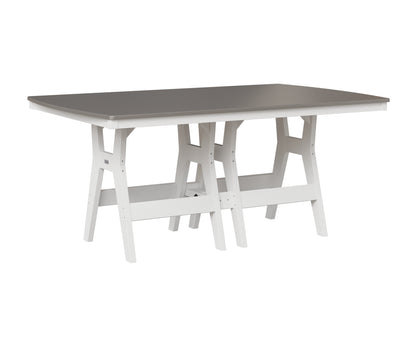 Berlin Gardens Harbor 44" x 72" Rectangular Table in White, Hammered Stainless top