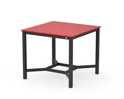 POLYWOOD Main Street 42 x 42 Counter Table in Black / Sunset Red