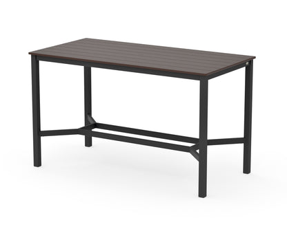 POLYWOOD Main Street 36 x 72 Bar Table in Black / Mahogany