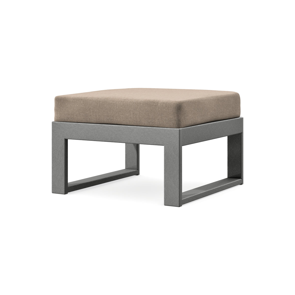 POLYWOOD Modular Ottoman - Modern in Slate Grey / Spiced Burlap