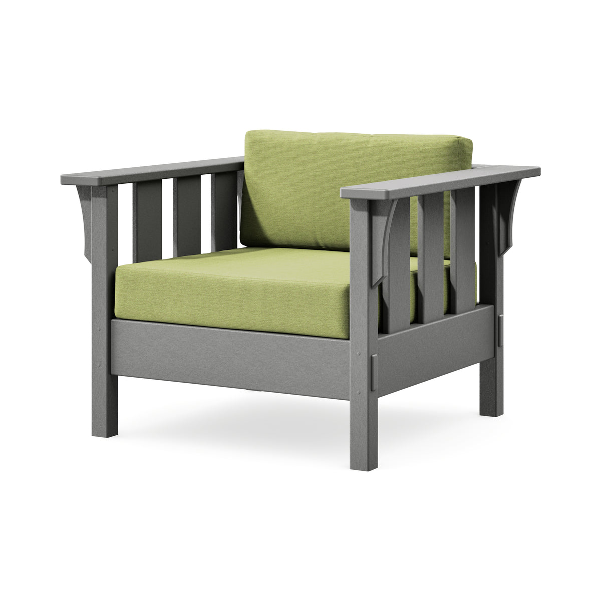 POLYWOOD Acadia Deep Seating Chair in Slate Grey / Chartreuse Boucle