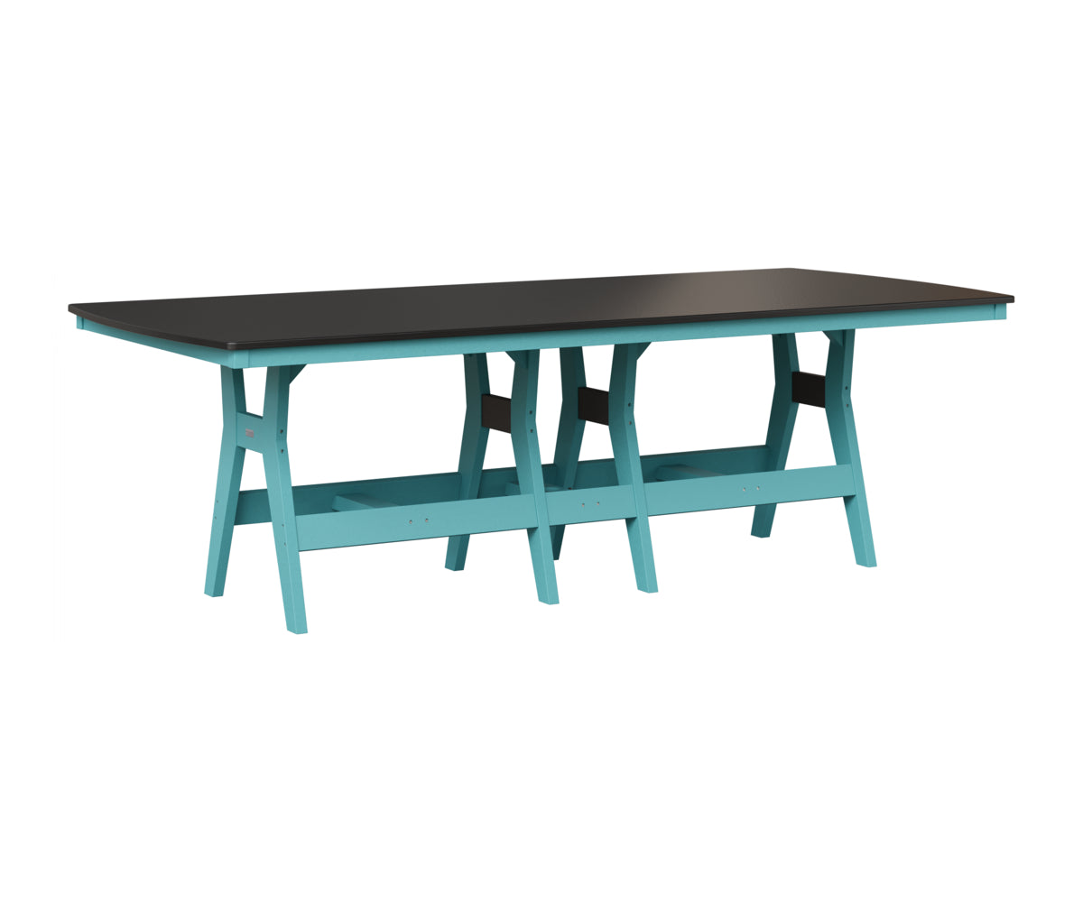 Berlin Gardens Harbor 44" x 96" Rectangular Table in Aruba Blue, Hammered Black top