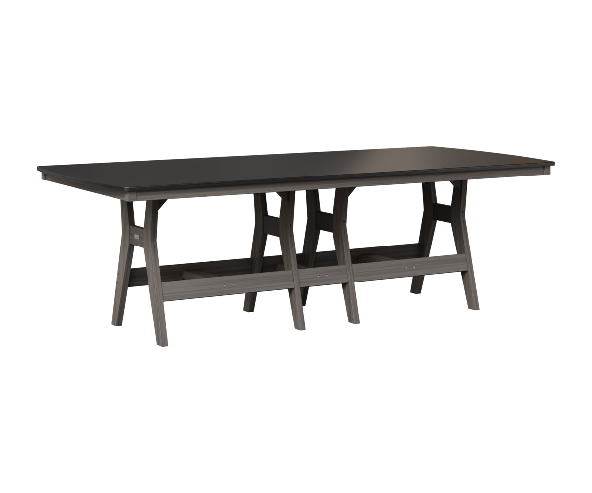 Berlin Gardens Harbor 44" x 96" Rectangular Table in Coastal Gray, Hammered Black top