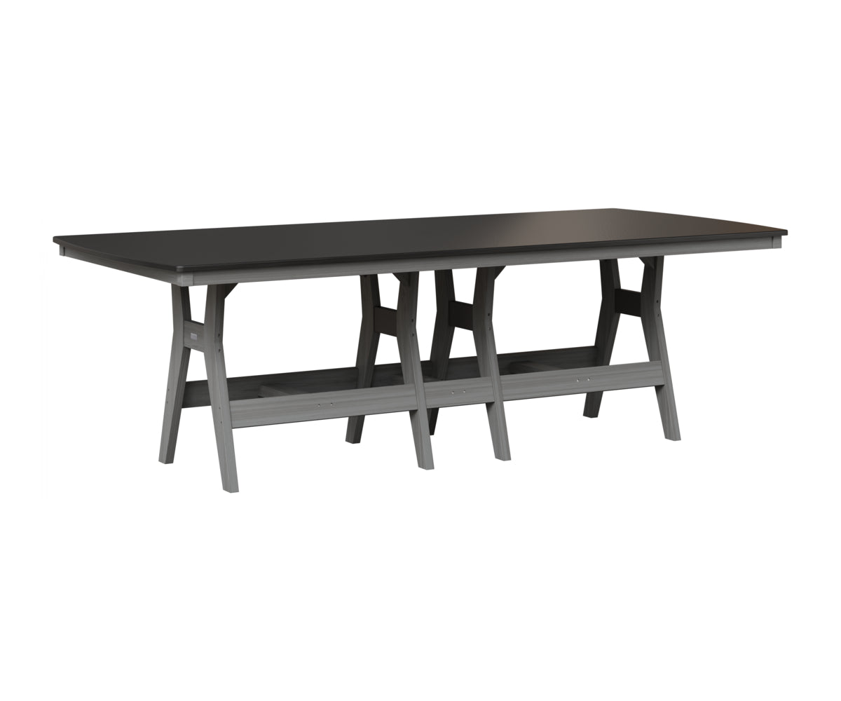 Berlin Gardens Harbor 44" x 96" Rectangular Table in Driftwood Gray, Hammered Black top