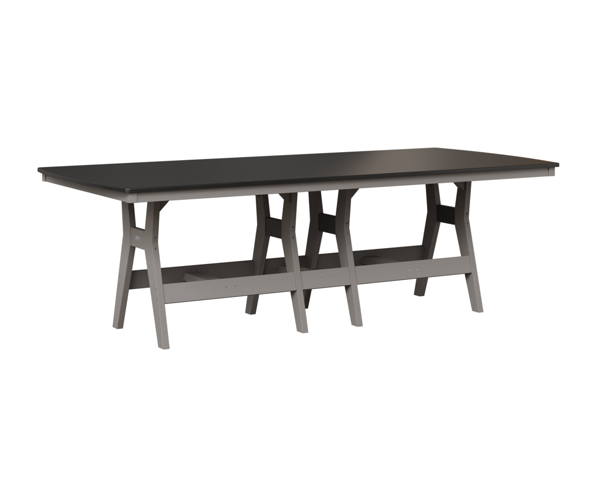 Berlin Gardens Harbor 44" x 96" Rectangular Table in Light Gray, Hammered Black top