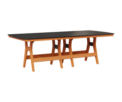 Berlin Gardens Harbor 44" x 96" Rectangular Table in Mango Orange, Hammered Black top