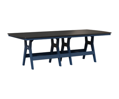 Berlin Gardens Harbor 44" x 96" Rectangular Table in Navy Blue, Hammered Black top