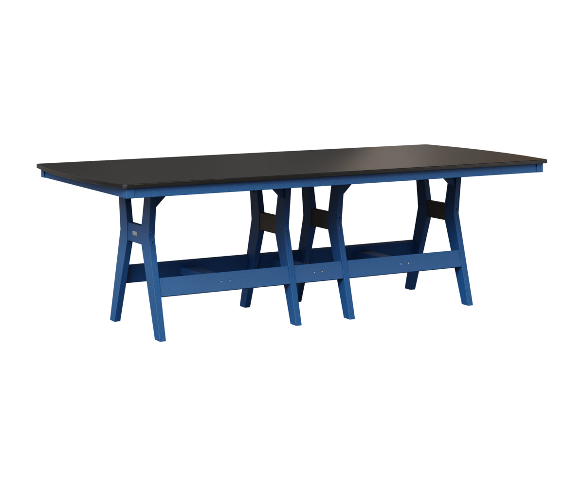 Berlin Gardens Harbor 44" x 96" Rectangular Table in Pacific Blue, Hammered Black top