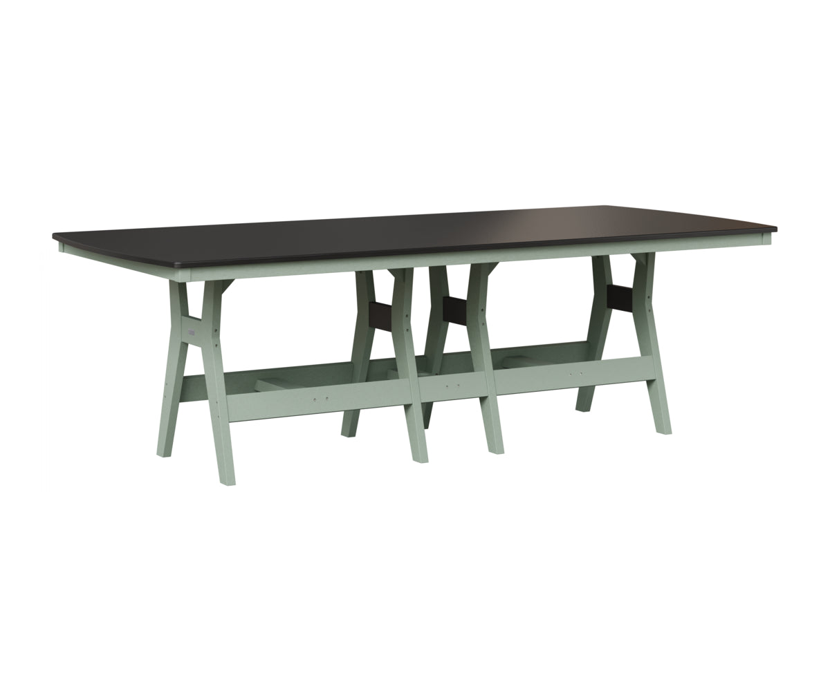 Berlin Gardens Harbor 44" x 96" Rectangular Table in Sea Foam, Hammered Black top