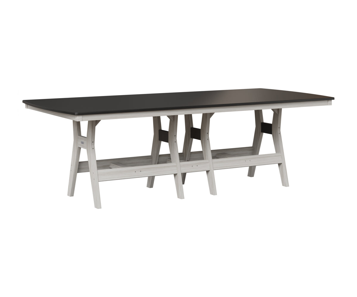 Berlin Gardens Harbor 44" x 96" Rectangular Table in Seashell, Hammered Black top