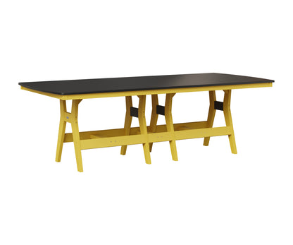 Berlin Gardens Harbor 44" x 96" Rectangular Table in Sunburst Yellow, Hammered Black top