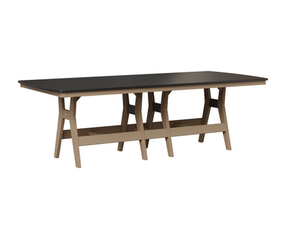 Berlin Gardens Harbor 44" x 96" Rectangular Table in Weatherwood, Hammered Black top