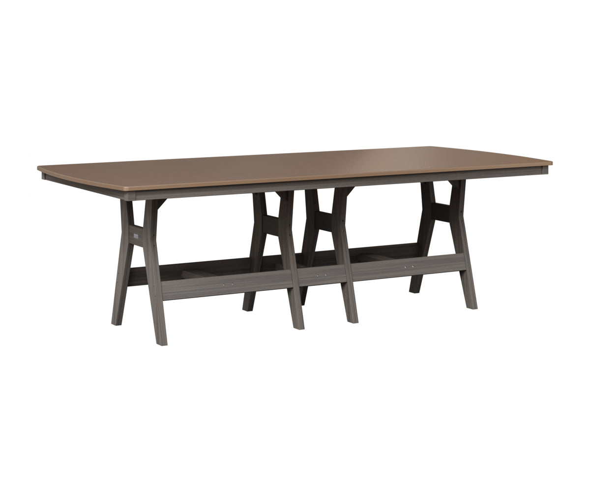 Berlin Gardens Harbor 44" x 96" Rectangular Table in Coastal Gray, Hammered Bronze top