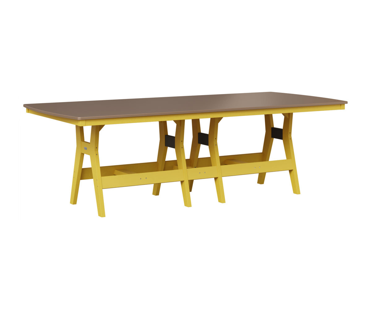 Berlin Gardens Harbor 44" x 96" Rectangular Table in Sunburst Yellow, Hammered Bronze top