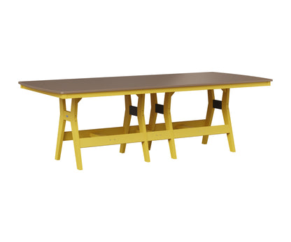 Berlin Gardens Harbor 44" x 96" Rectangular Table in Sunburst Yellow, Hammered Bronze top