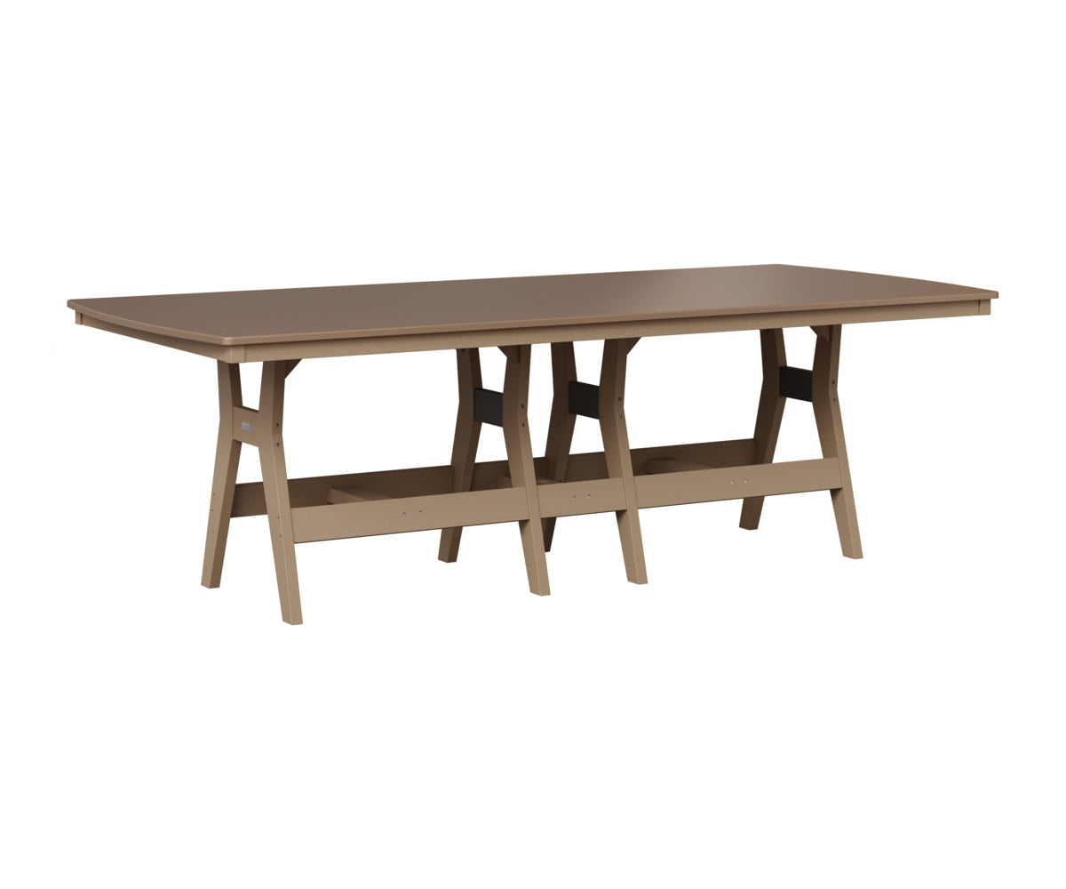 Berlin Gardens Harbor 44" x 96" Rectangular Table in Weatherwood, Hammered Bronze top
