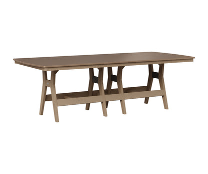 Berlin Gardens Harbor 44" x 96" Rectangular Table in Weatherwood, Hammered Bronze top