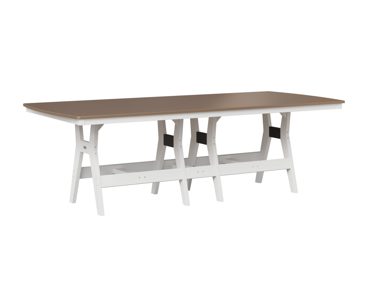 Berlin Gardens Harbor 44" x 96" Rectangular Table in White, Hammered Bronze top