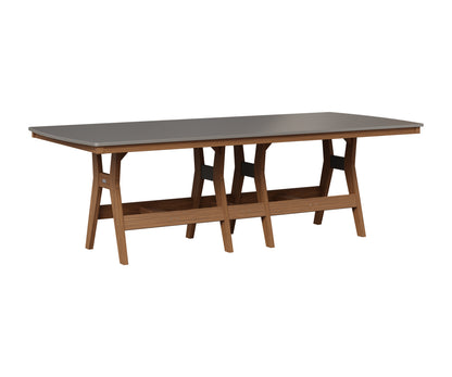 Berlin Gardens Harbor 44" x 96" Rectangular Table in Antique Mahogany, Hammered Stainless top