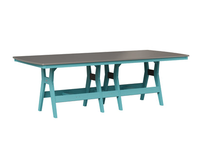 Berlin Gardens Harbor 44" x 96" Rectangular Table in Aruba Blue, Hammered Stainless top