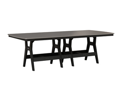 Berlin Gardens Harbor 44" x 96" Rectangular Table in Black, Hammered Stainless top