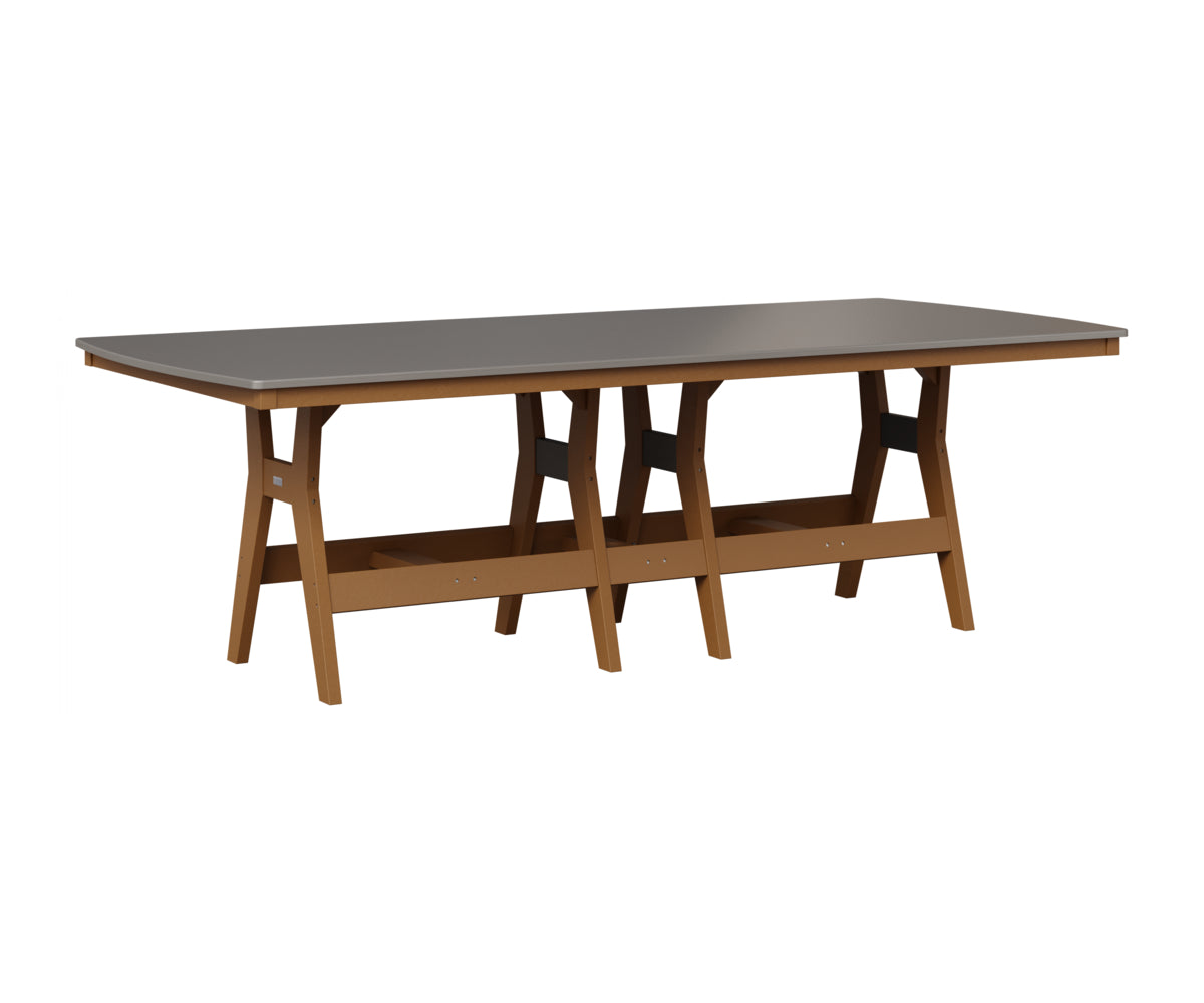 Berlin Gardens Harbor 44" x 96" Rectangular Table in Cedar, Hammered Stainless top