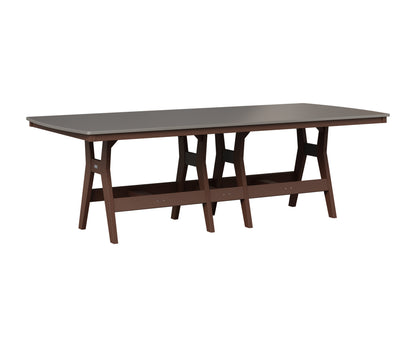 Berlin Gardens Harbor 44" x 96" Rectangular Table in Chocolate Brown, Hammered Stainless top