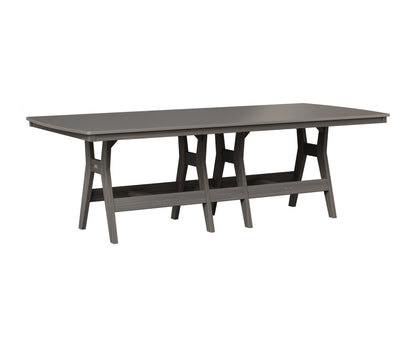 Berlin Gardens Harbor 44" x 96" Rectangular Table in Coastal Gray, Hammered Stainless top
