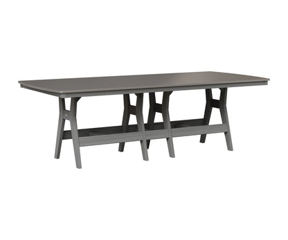 Berlin Gardens Harbor 44" x 96" Rectangular Table in Driftwood Gray, Hammered Stainless top