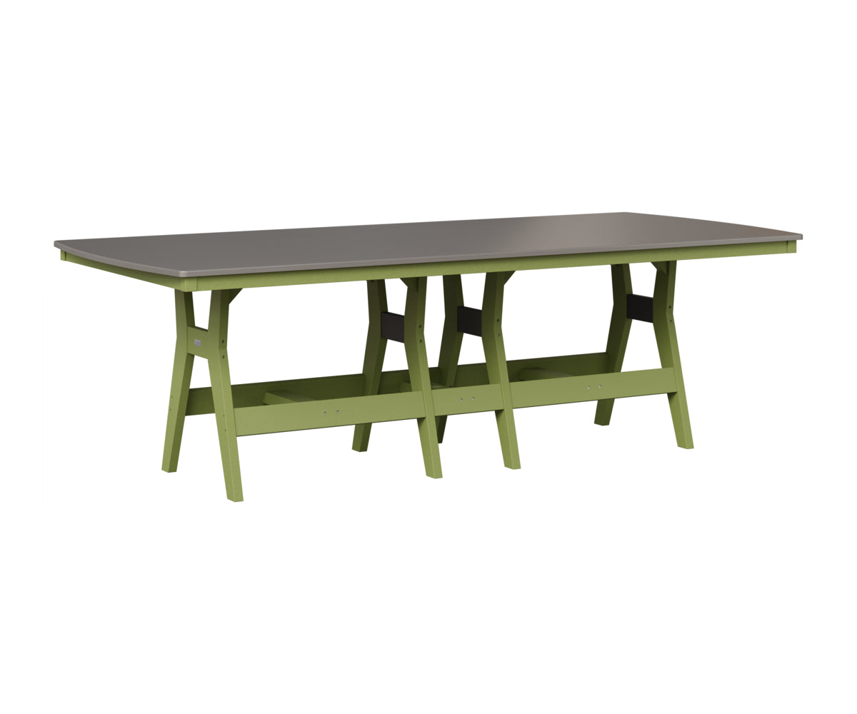 Berlin Gardens Harbor 44" x 96" Rectangular Table in Kiwi Green, Hammered Stainless top