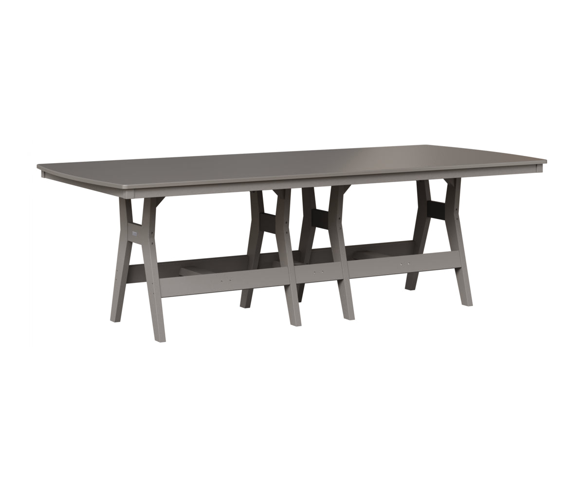 Berlin Gardens Harbor 44" x 96" Rectangular Table in Light Gray, Hammered Stainless top
