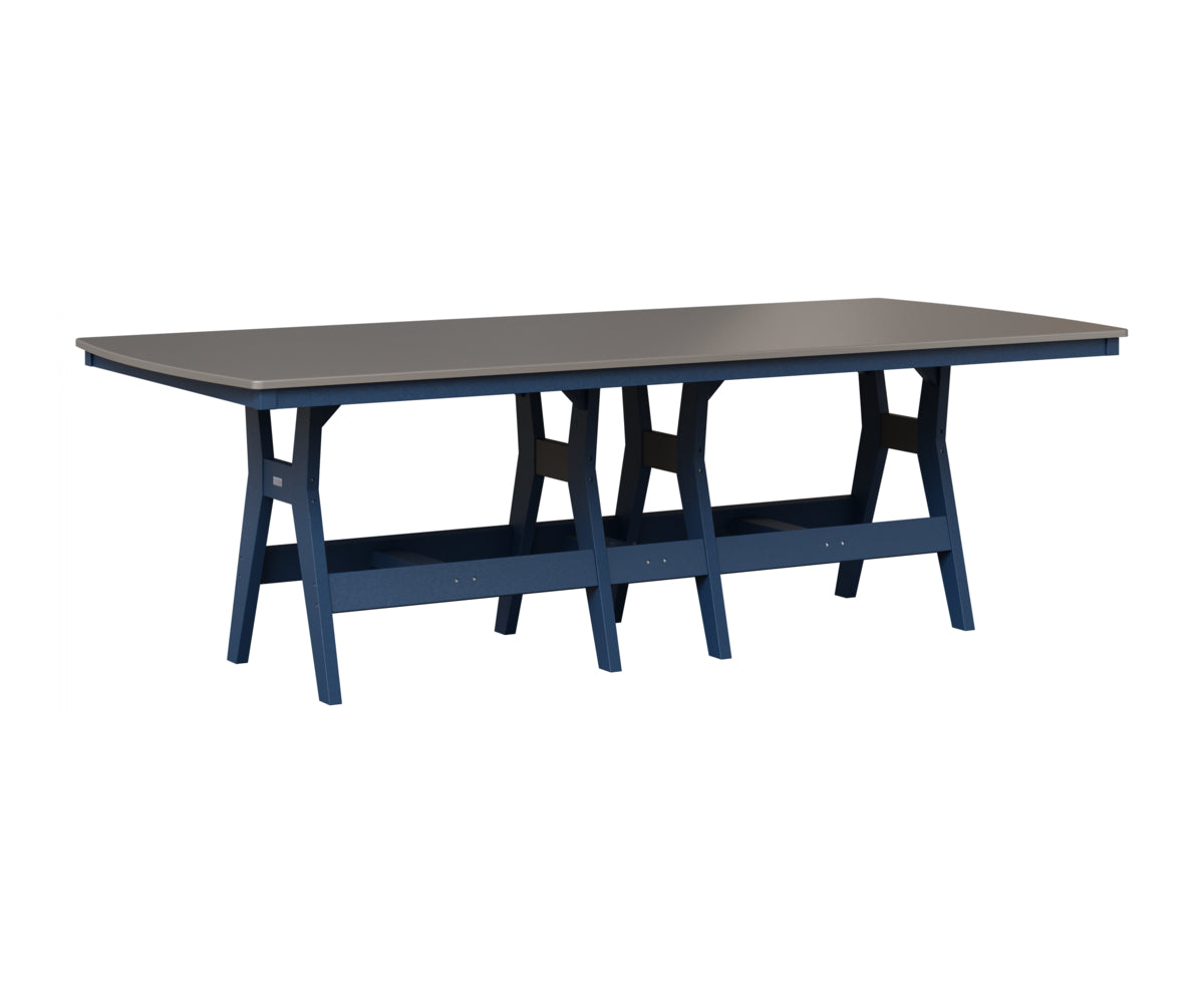 Berlin Gardens Harbor 44" x 96" Rectangular Table in Navy Blue, Hammered Stainless top