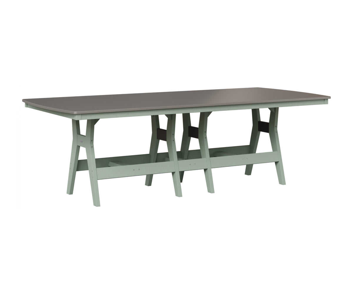 Berlin Gardens Harbor 44" x 96" Rectangular Table in Sea Foam, Hammered Stainless top