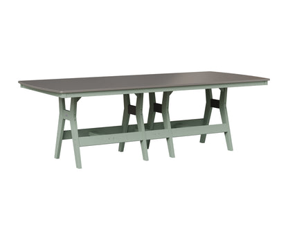Berlin Gardens Harbor 44" x 96" Rectangular Table in Sea Foam, Hammered Stainless top