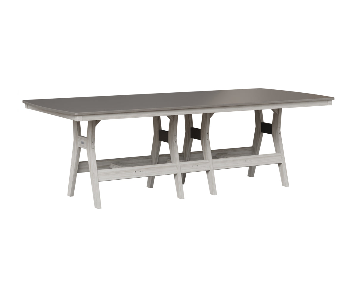 Berlin Gardens Harbor 44" x 96" Rectangular Table in Seashell, Hammered Stainless top