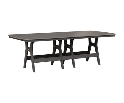 Berlin Gardens Harbor 44" x 96" Rectangular Table in Smoke Gray, Hammered Stainless top