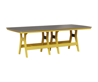 Berlin Gardens Harbor 44" x 96" Rectangular Table in Sunburst Yellow, Hammered Stainless top