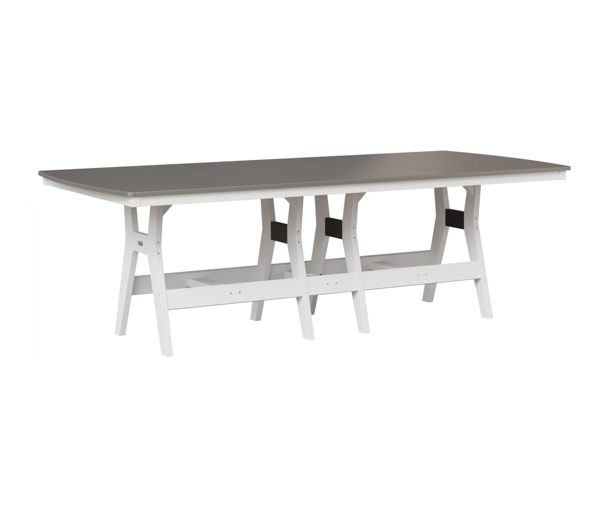 Berlin Gardens Harbor 44" x 96" Rectangular Table in White, Hammered Stainless top