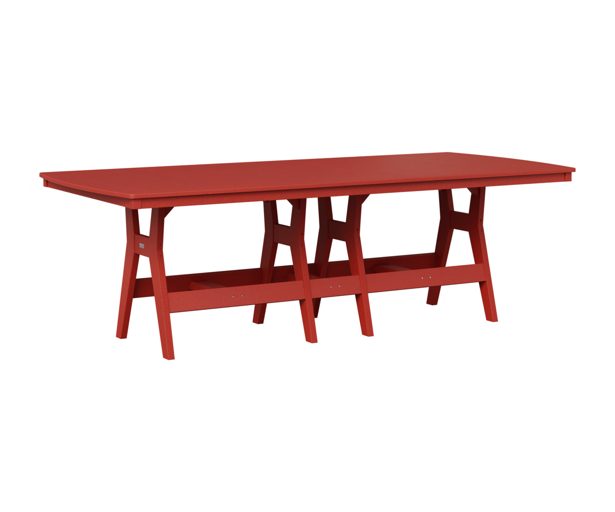Berlin Gardens Harbor 44" x 96" Rectangular Table in Scarlet Red
