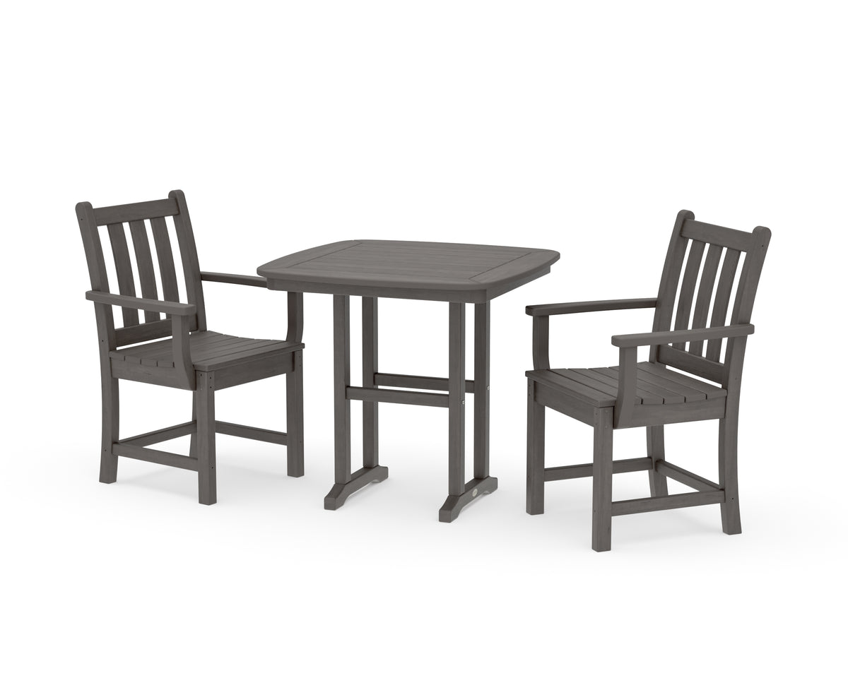 POLYWOOD Traditional Garden 3-Piece Dining Set in Driftwood