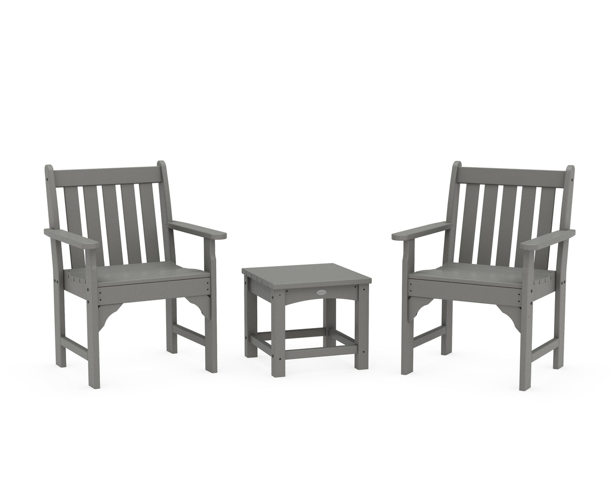 POLYWOOD Vineyard 3-Piece Garden Chair Set in Slate Grey
