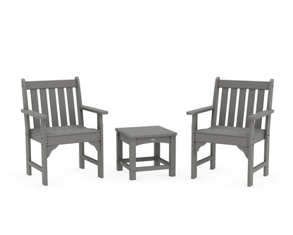 POLYWOOD Vineyard 3-Piece Garden Chair Set in Slate Grey