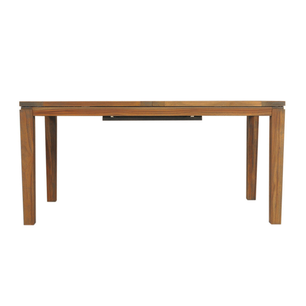 Lloyd Flanders Teak 63-84" Butterfly Leaf Umbrella Dining Table, lifestyle photo 3