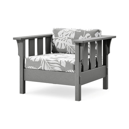POLYWOOD Acadia Deep Seating Chair in Slate Grey / Leaf Grey Mist